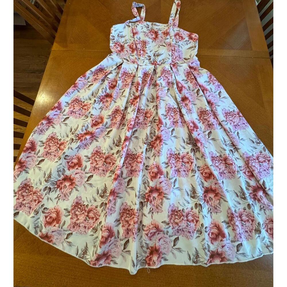 Floral Print Women's Maxi Dress with Spaghetti Straps 7-101